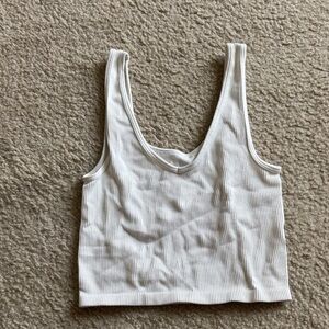 Aeropostale White Ribbed Tank Top